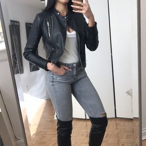 Black leather jacket